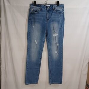 Women's Enjean Denim Co Light Blue Distressed Torn Jean Size 13‎